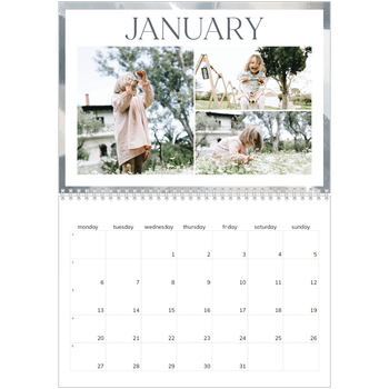 A4 Double Photo Calendar — Paintbrush effect