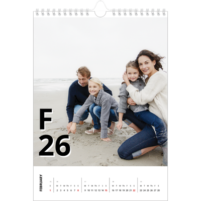 A4 Photo Calendar — Letter style [February]