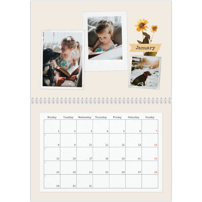 A4 Double Photo Calendar — Vintage scrapbooking [January]