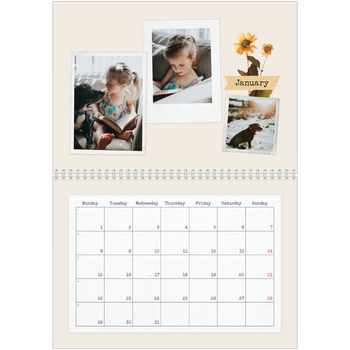 A4 Double Photo Calendar — Vintage scrapbooking