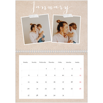 A4 Double Photo Calendar — Scrapbook calendar [January]