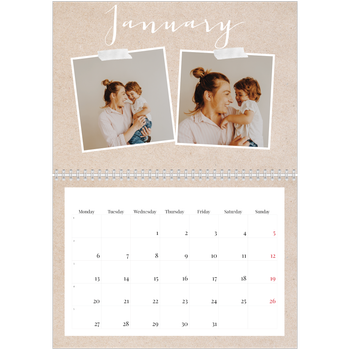 A4 Double Photo Calendar — Scrapbook calendar