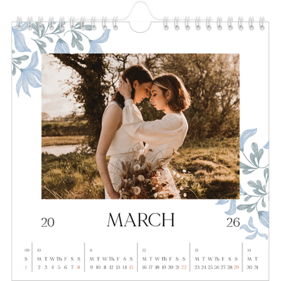 Square calendars  — Elegant floral [March]