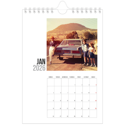 A5 Photo Calendar — Abbreviated text [January]