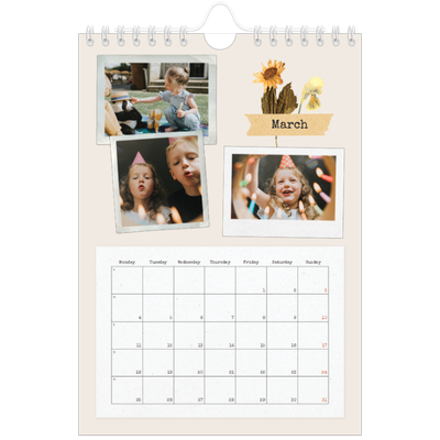 A5 Photo Calendar — Vintage scrapbooking [March]