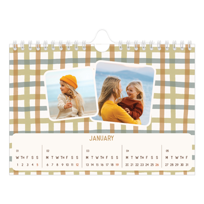 A5 Landscape Photo Calendar — Retro patterns [January]