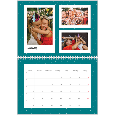A4 Double Photo Calendar — Colour pop snapshots [January]