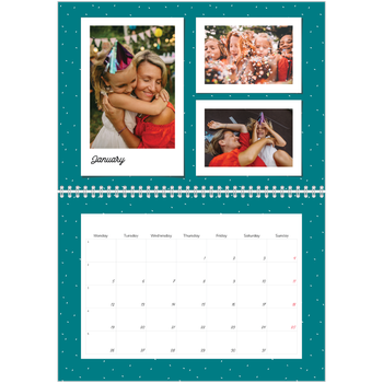 A4 Double Photo Calendar — Colour pop snapshots