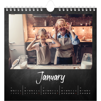 Square calendars  — Chalkboard style [January]