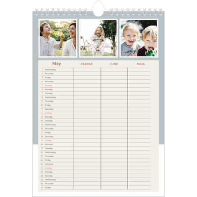 A4 Family Planner — Earthy frames Planner - Family of 3 [cover]