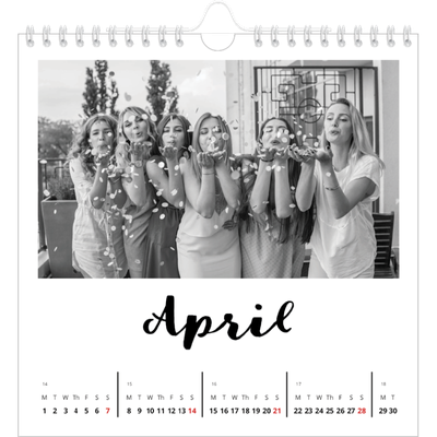 Square calendars  — Handwritten [April]