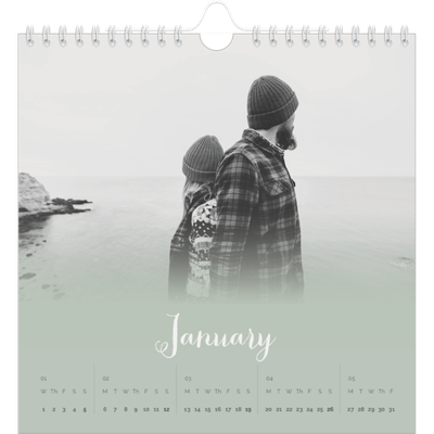 Square calendars  — Misty green [January]