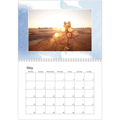 A4 Double Photo Calendar — Watercolour backgrounds [cover]