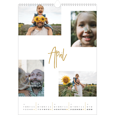 A3 photo calendars — Gold marker pen [April]