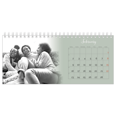 Desk calendars — Misty green [February]