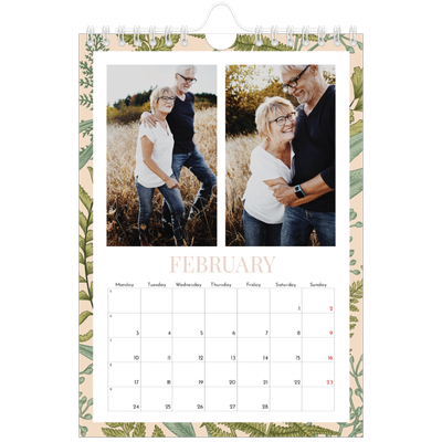 A5 Photo Calendar — Floral wallpapers [February]