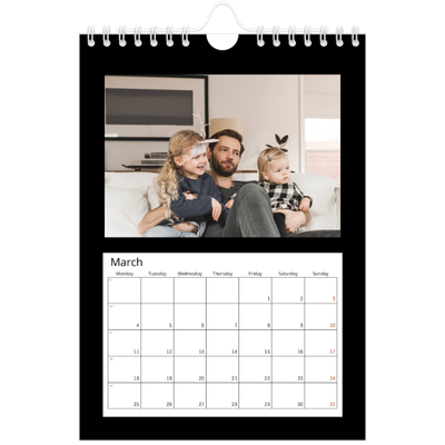 A5 Photo Calendar — Black margin [March]