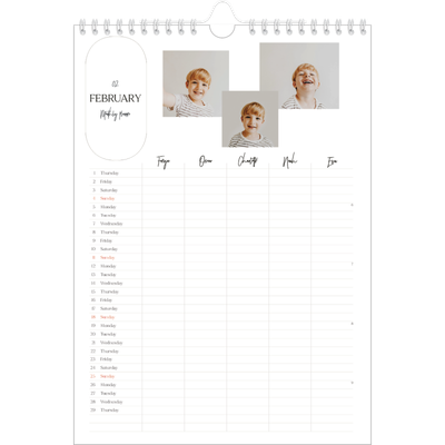 A4 Family Planner — Making plans Planner - Family of 5 [February]