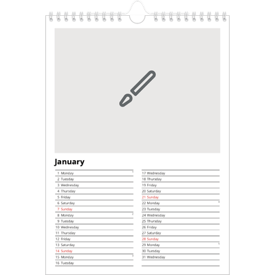 A4 Photo Calendar — Design your own calendar [January]