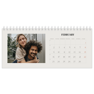 Desk calendars — Simple ivory [February]