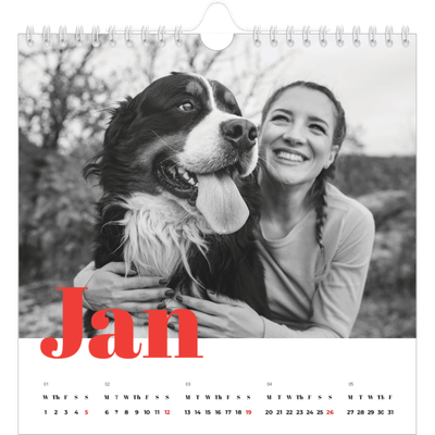 Square calendars  — A bold year [January]