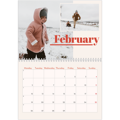 A4 Double Photo Calendar — 90s nostalgia [February]