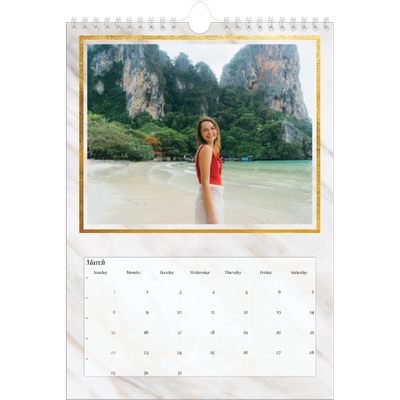 A4 Photo Calendar — Classic Marble [April]