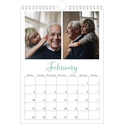 A4 Photo Calendar — Hello world [February]