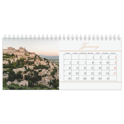 Desk calendars — Gold script banner [January]