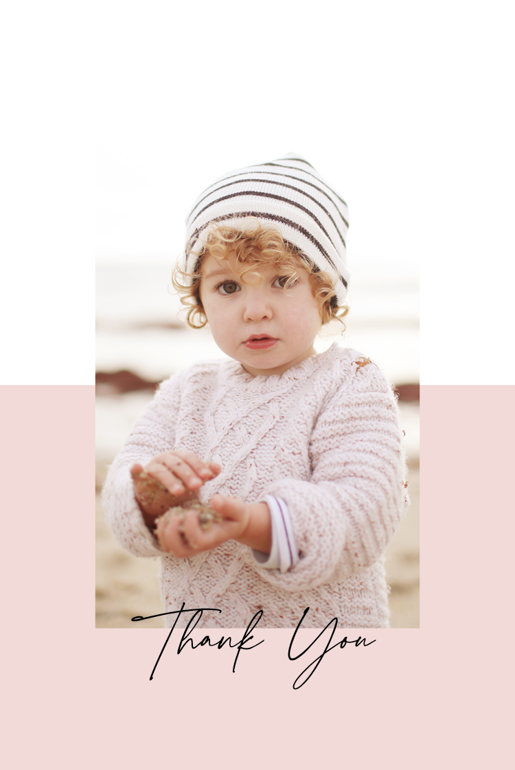 Thank you cards — Pink thank you