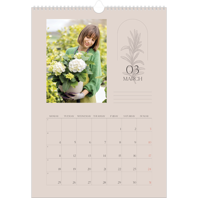 A3 photo calendars — Simple botanical [March]