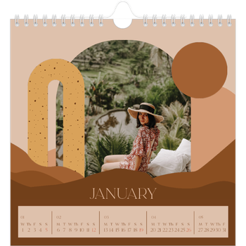 Square Photo Calendar — Neutral mountains