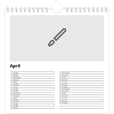 Square calendars  — Design your own calendar [April]