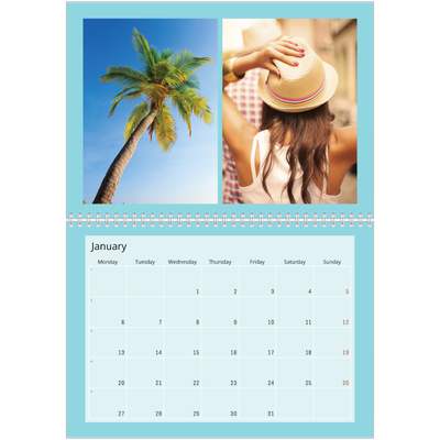 A4 Double Photo Calendar — Bright and bold [January]