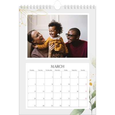 A4 Photo Calendar — Floral splash [March]