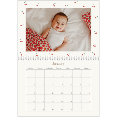 A4 Double Photo Calendar — Cherry bliss [January]