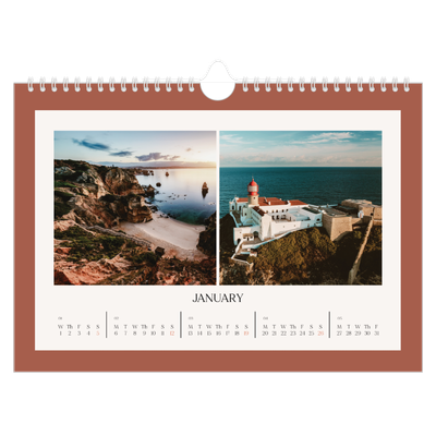 A4 Landscape Photo Calendar — Classic colours [January]
