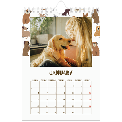A5 Photo Calendar — Playful puppy [January]