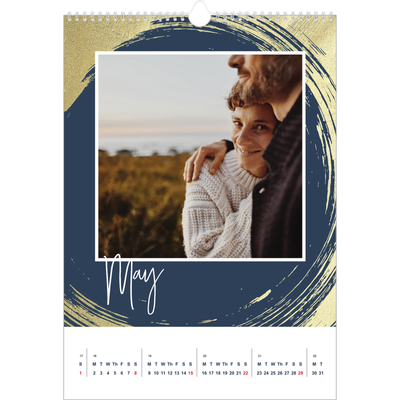 A3 photo calendars — Gold brush backgrounds [cover]