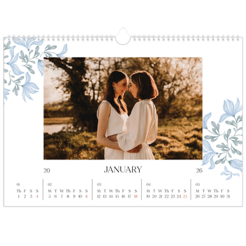 A3 Landscape Photo Calendar — Elegant floral