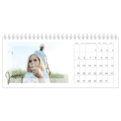 Desk calendars — Clear frame [January]