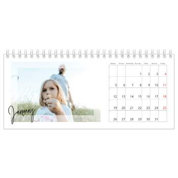 Desk Photo Calendar — Clear frame