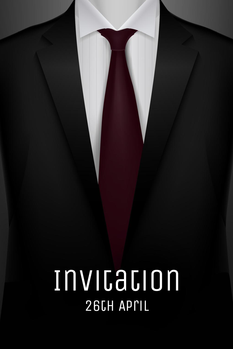 Invitations — Suit and tie
