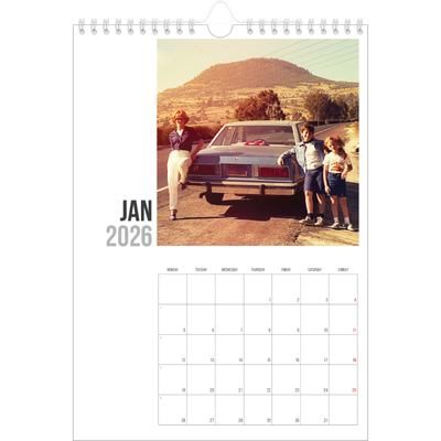 A4 Photo Calendar — Abbreviated text [January]