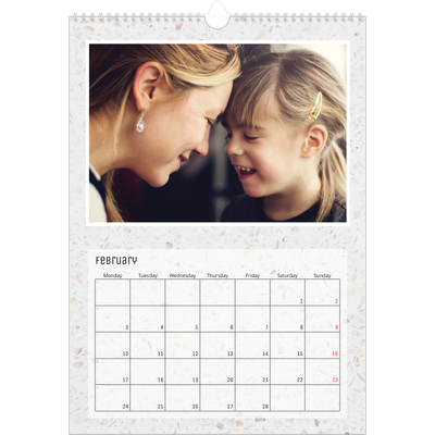 A3 photo calendars — Marble backgrounds [February]