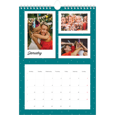 A4 Photo Calendar — Colour pop snapshots [January]