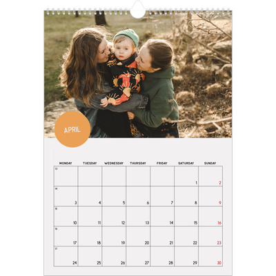 A3 photo calendars — Photo sticker [April]