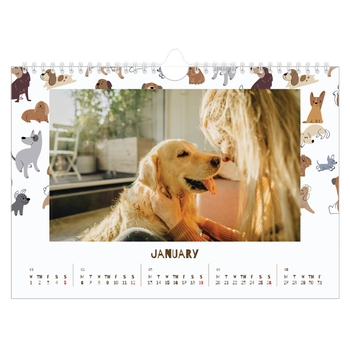 A4 Landscape Photo Calendar — Playful puppy