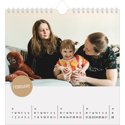 Square calendars  — Photo sticker [February]