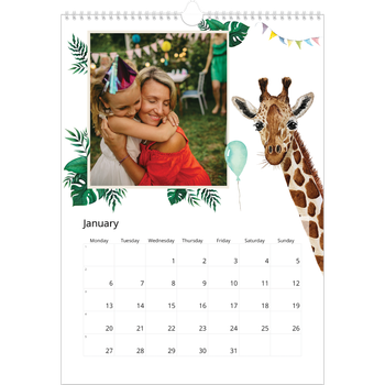 A3 Photo Calendar — Watercolour animals